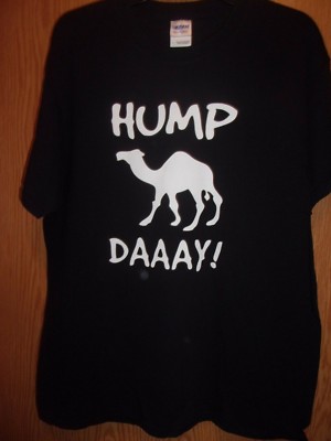 Camel Hump Day black L t shirt