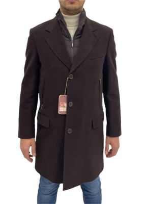 Navigare men's coat, size 48 brown with detachable harness in Fustagno, -70%