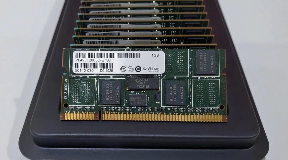 VIRTIUM VL493T2863D-E7SJ 1GB 128Mx72 DDR2 SDRAM ECC REGISTERED SO-RDIMM 200-PIN - Image 3 of 3