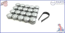 WHEEL NUT COVERS FOR PORSCHE 19mm BOLT  LOCKING CAPS GLOSSY ALLOY GREY
