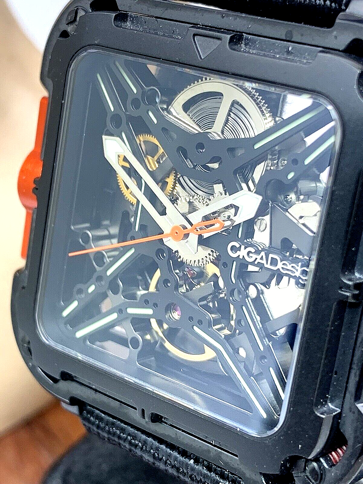 Ciga Design Mens Watch X Series Automatic Skeleton Square Black Dial Nylon  Strap | eBay