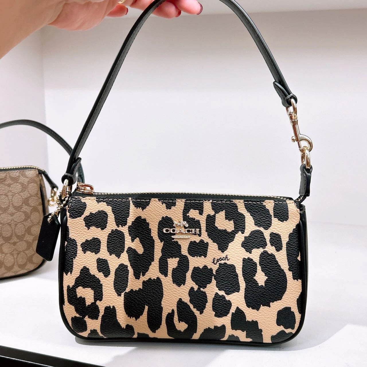 Coach Nolita 19 nuova con etichetta con stampa leopardata CW403