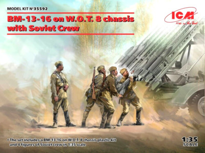 ICM 35592 BM-13-16 on W.O.T. 8 chassis with Soviet Crew in 1:35 Bausatz Neu OVP