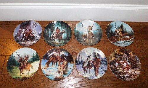 VINTAGE Native American Plate LOT 8 Horses Mystic Warrior++ Last Chuck Ren EXC! - Picture 3 of 19
