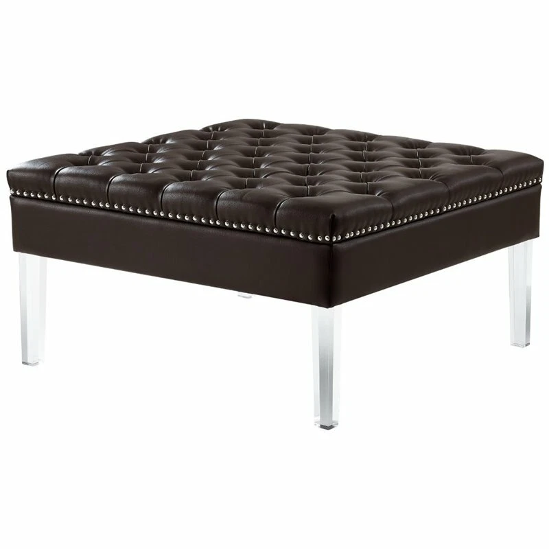Oversized faux shop leather ottoman