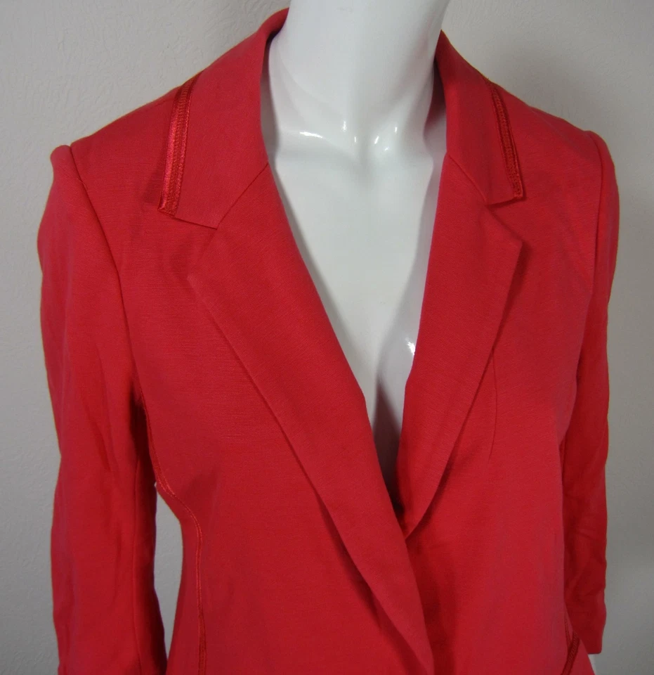 ORIGINAL KNITWEAR BY YOANA BARASCHI 3/4 SLEEVE  BLAZER L LARGE SOLID PINK  - Image 2 of 4