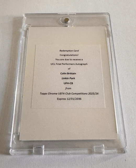 Topps Chrome UCC 2025/26 Final Performers Auto Colin Brittain Redemption