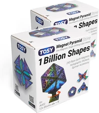 TOSY Magnet Pyramid Stone - 1 Cube Transforms into 1 Billion Shapes, 14 pcs (12 