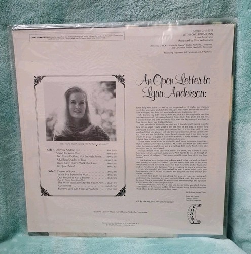 LYNN ANDERSON With Love From Lynn ... CHS-1013 New Sealed 1969 Never opened - Picture 3 of 5
