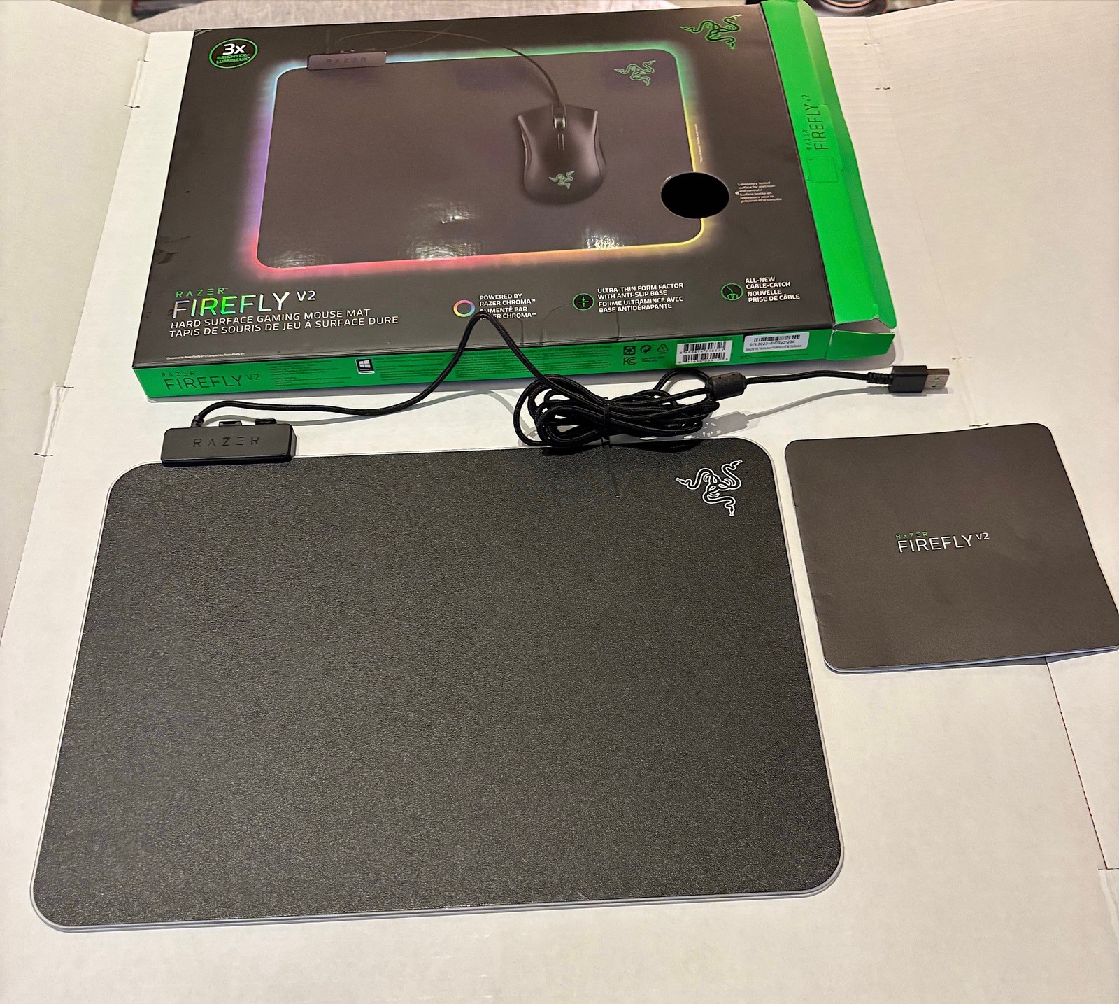 Razer Firefly Hard V2 RGB Gaming Mouse Pad Customizable Chro