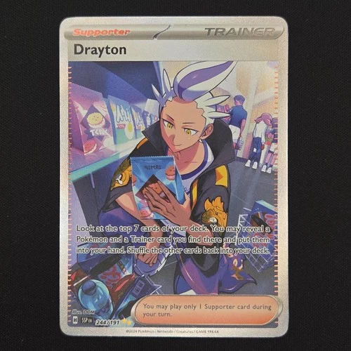 Pokémon TCG Card Drayton 244/191 Surging Sparks Special Illustration Rare - NM