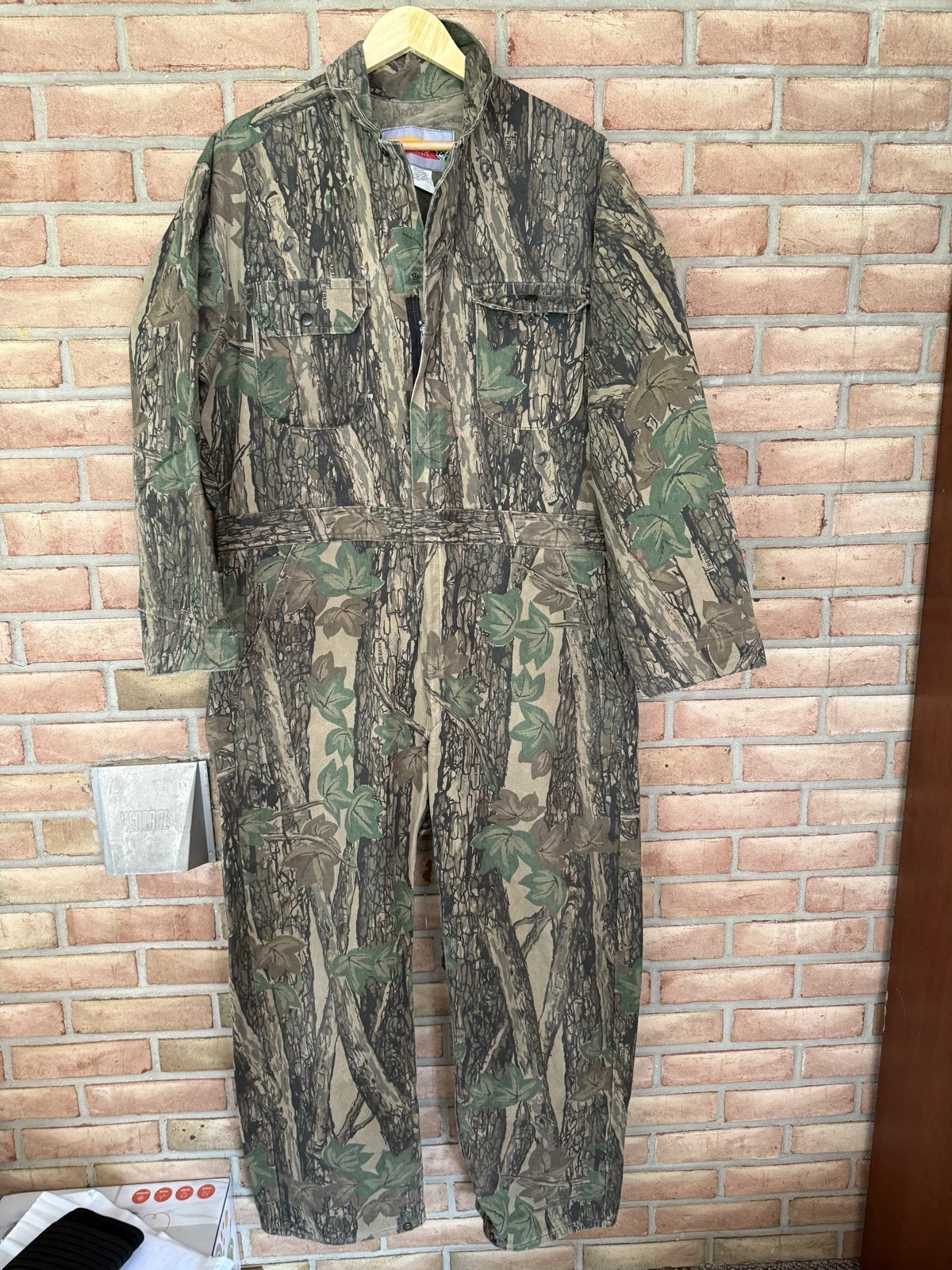 Winchester Trebark Camo Insulated Coveralls Vintage USA Outdoor Hunt Men Size XL