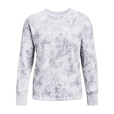 Under Armour Women's Rival Fleece Printed Crew Shirt, White 100 , Medium