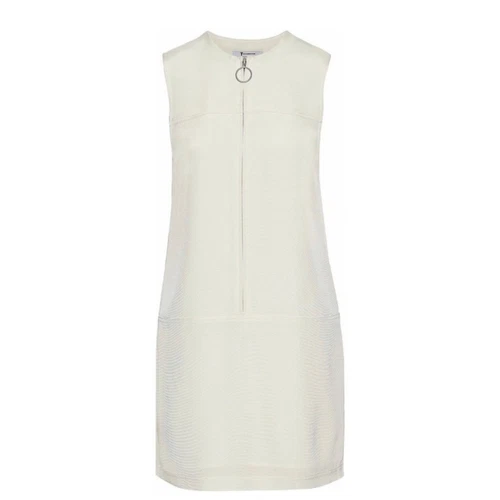 T by Alexander Wang Faille Mini Abito Panna Zip Frontale Donna 0