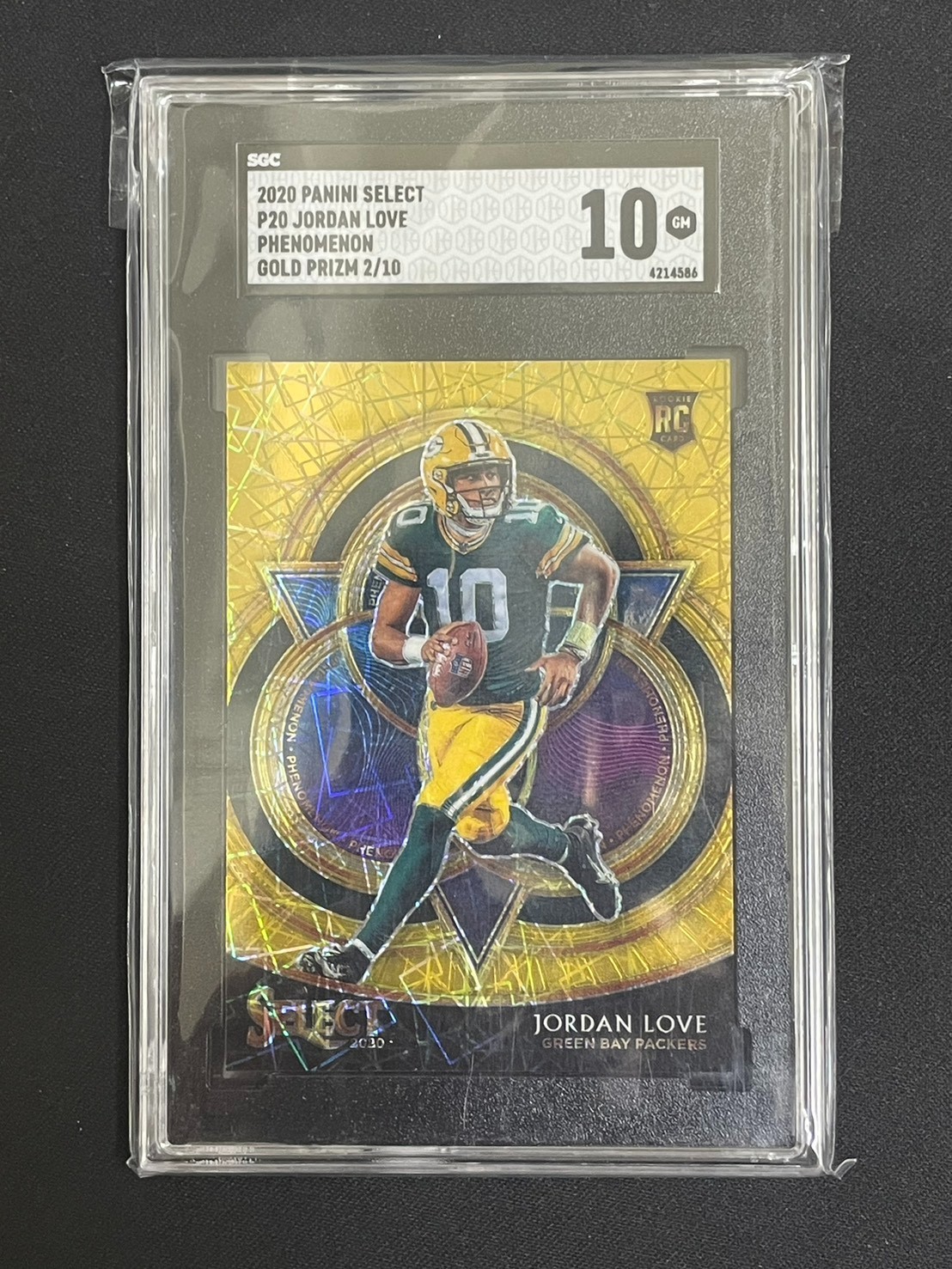 Jordan Love 2020 Panini Select /10 RC Phenomenon SGC 10 Rookie Gold Prizm #P20