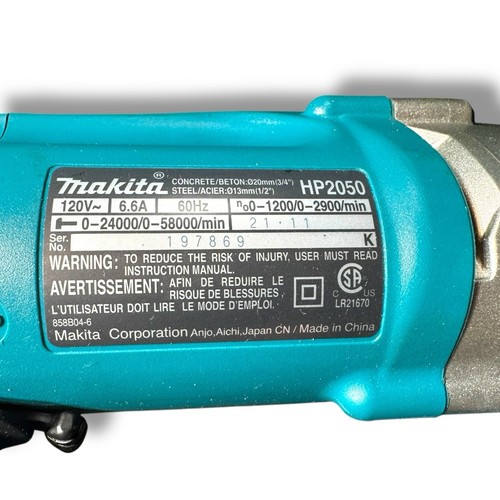 Makita HP2050R 3/4" Bohrhammer 2 Geschwindigkeiten mit Hartschalenkoffer überholt - Bild 3 von 7