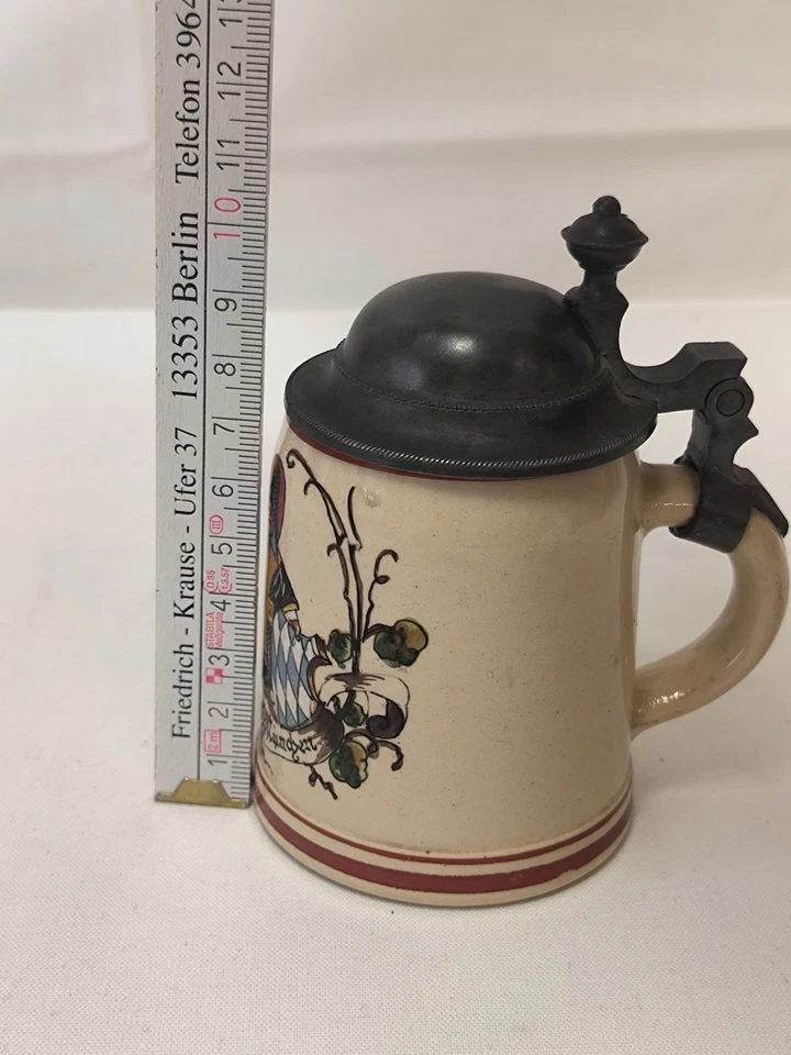 Antiker Merkelbach & Wick Steinzeug Souvenir Bierkrug Münchner Kindl - Bild 3 von 4