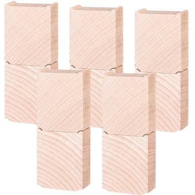 Hiboom 8 Pcs Wooden Train Track Risers Elevated Wood Track Accessories Wood T...