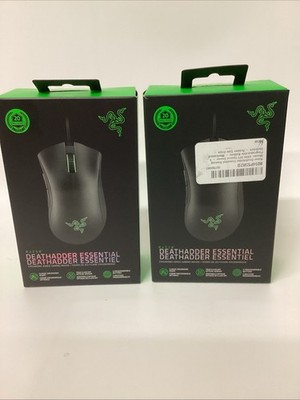 2 UNITS- Razer DeathAdder Essential Wired Optical Gaming Mouse Black New Sealed