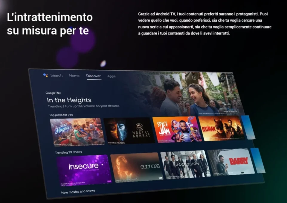 TV Box 4K Google SMART TV Android 13 Smart WiFi 4GB RAM 64GB ROM Chromecast HD - Immagine 4 di 4