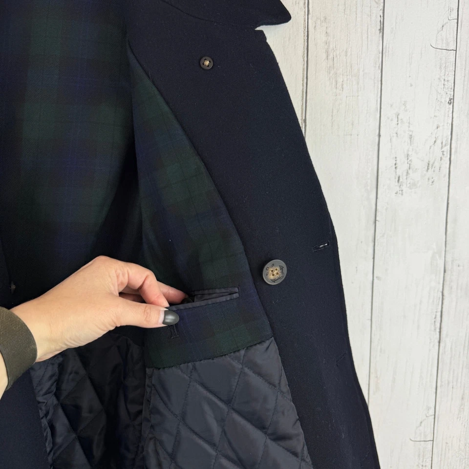 Ralph Lauren Navy Blue Wool-Blend Double Breasted Pea Coat Overcoat Size 40R - Image 2 of 4