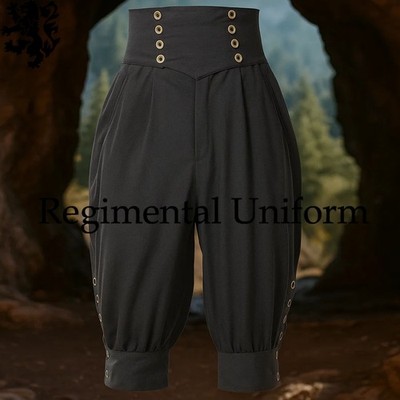 Pirate Captain Pant Jack Sparrow Style Caribbean Breeches Dark Grey Wool Pants