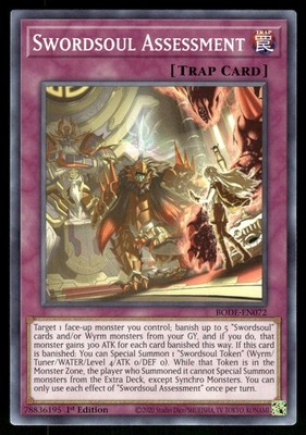 Yugioh Swordsoul Assessment BODE-EN072 Common 1st Edition NM