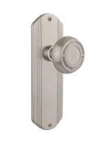 Nostalgic Warehouse Deco Plate with Mission Knob, Passage - 2.75", Satin Nickel