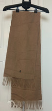 Polo Ralph Lauren 100 Lambswool Scarf Camel Tan  Made in Italy  Unisex