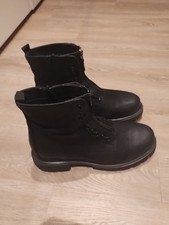 Dünn gefütterte Lederstiefeletten, Schwarz, Nubuk, Deichmanm 40