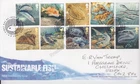 GB ROYAL MAIL FDC 2014 SUSTAINABLE FISH STAMP SET HANDWRITTEN SINGLES