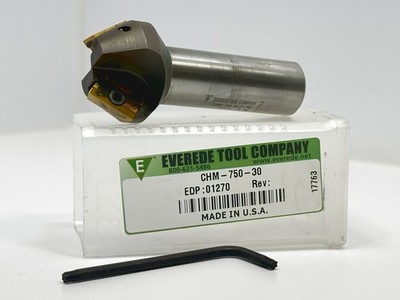 EVEREDE CHM-750-30 EDP: 01270 Used Indexable Milling Cutter 3/4'' Shank 1pc