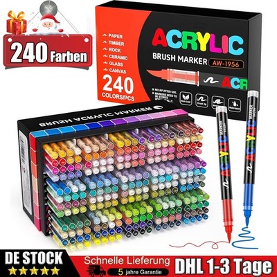 Acrylstifte für Steine Wasserfest, 240 Farben Tip Acrylic Paint Marker Set
