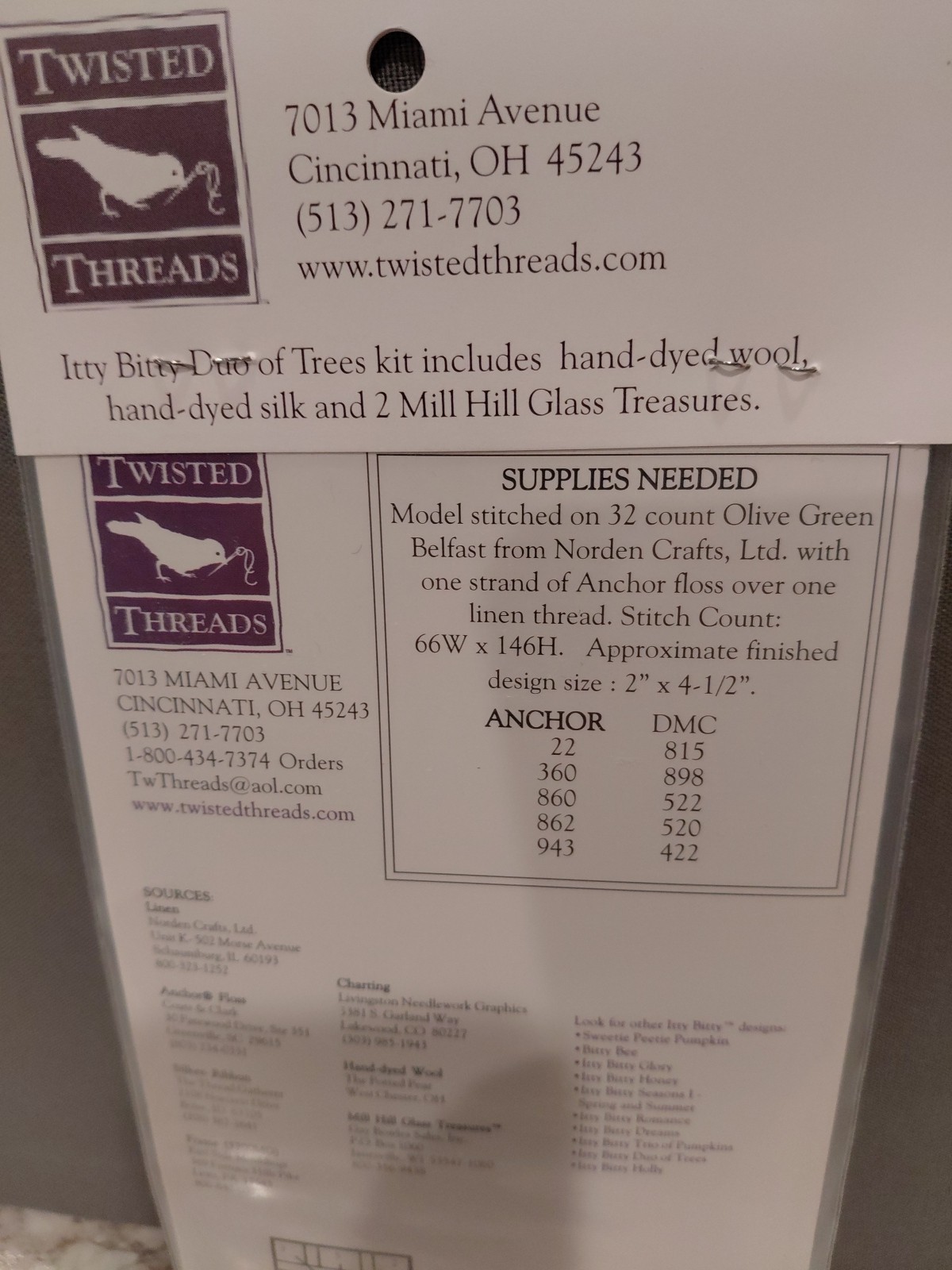 Twisted Threads-Itty Bitty Duo of Trees Kit