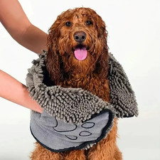 Pet Bath Towel Super Absorbent Dog Cat Drying Towel Coral Fleece 53x22cm