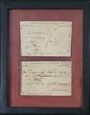 FRAMED: Two Antique 1890 Prescriptions - Opium & Cannabis Indica (Massachusetts)