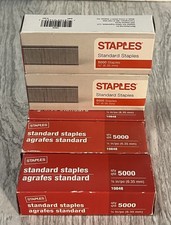 25,000 Staples Brand Standard Staples 1/4" 6.35mm  10848 5 Boxes