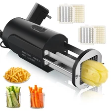 Electric French Fry Cutter, Automatic Professional Potato Stainless Steel Cut...