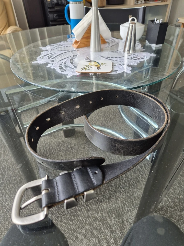 RM Williams Drover Black 100% Australien Hide 40"/102cm×4cm G.C. Free Postage  - image 2 of 4