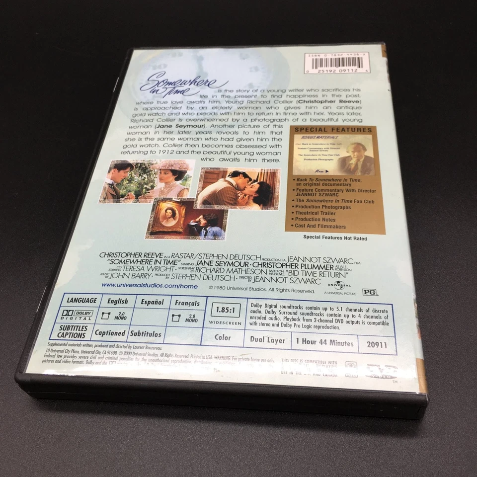Somewhere in Time DVD 2000 Collector's Edition Christopher Reeve - Image 2 of 3