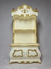 Vintage Barbie Doll French Provincial Plastic Bookcase Hutch 11in Ivory/gold