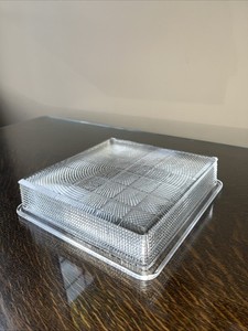 Heavy 8" Square HOLOPHANE NO. 741 GLASS Ceiling Light Diffuser Shade Vintage