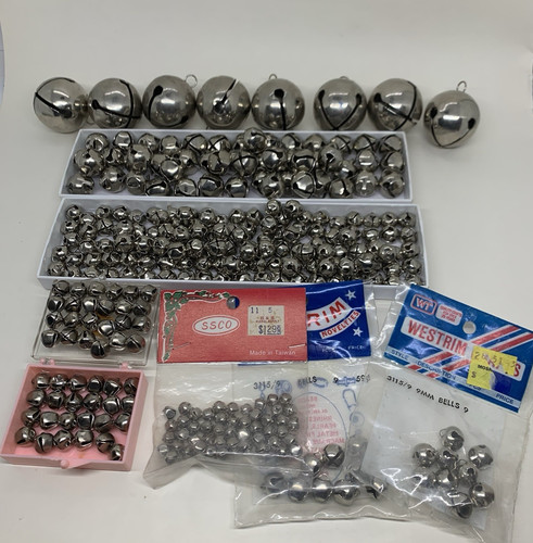 Craft Silver Bells Lot of Around 300 Pieces Assorted Sizes Vintage