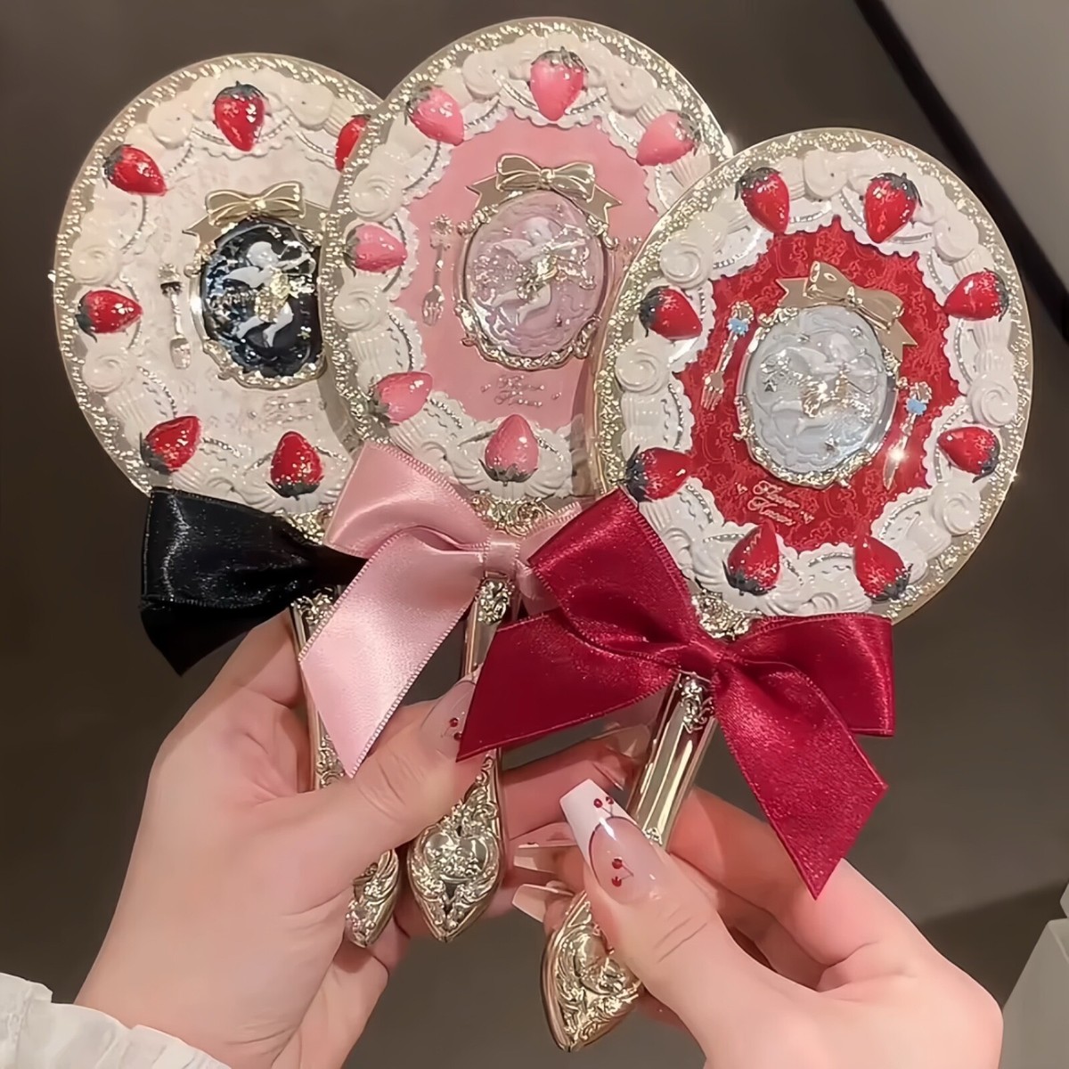Flower Knows Strawberry Cupid Hand Mirror 3 Colors NEW IN BOX