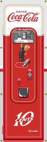 COCA COLA VINTAGE VENDING MACHINE VENDO REPLICA MODEL REMAKE PRINTED PROP MURAL - Picture 6 of 6