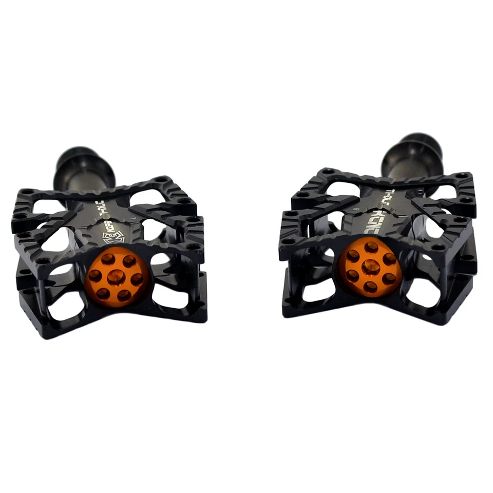 KCNC KNIFE Pedales de plataforma de carretera de husillo de titanio, negro Foto 3 de 4