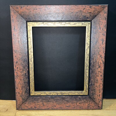 Custom Walnut Bronzed Gold Art Gallery Frame Contemporary 13x15 Matted to 8x10