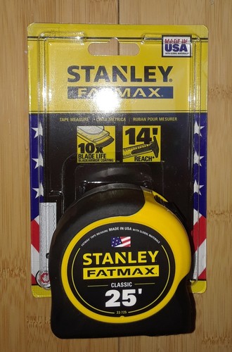 Stanley 25' (33-725) FATMAX Tape Measure, 10x Blade Life 14' Reach. Made in USA - Picture 3 of 10