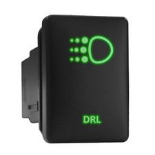 Drl - Green Backlit Short Push In Switch 1.28x 0.87 Fit Toyota Drl - Green Backlit Short Push In Switch 1.28x 0.87 Fit Toyota