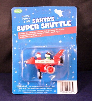 Awesome Christmas Toy Santas Super Shuttle Red Fun World NIP NOS